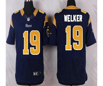 Men's St. Louis Rams #19 Wes Welker Navy Blue Team Color NFL Nike Elite Jersey