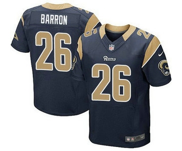 Men's St. Louis Rams #26 Mark Barron Navy Blue Team Color NFL Nike Elite Jersey