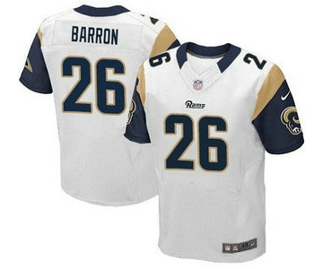 Men's St. Louis Rams #26 Mark Barron White Road NFL Nike Elite Jersey