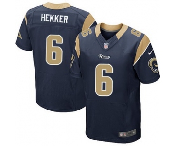 Men's St. Louis Rams #6 Johnny Hekker Navy Blue Team Color NFL Nike Elite Jersey