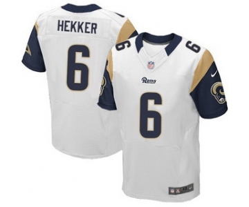 Men's St. Louis Rams #6 Johnny Hekker White Road NFL Nike Elite Jersey