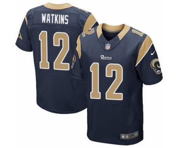 Nike Los Angeles Rams #12 Sammy Watkins Navy Blue Team Color Men's Stitched NFL Elite Jersey