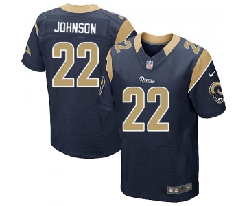 Nike Los Angeles Rams #22 Trumaine Johnson Navy Blue Team Color Men's Stitched NFL Elite Jersey