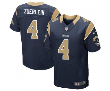 Nike Rams #4 Greg Zuerlein Navy Blue Team Color Men's Stitched NFL Elite Jersey