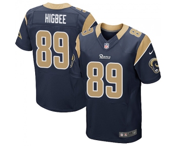 Nike Rams #89 Tyler Higbee Navy Blue Team Color Men's Stitched NFL Elite Jersey