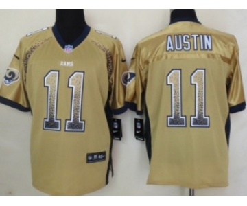 Nike St. Louis Rams #11 Tavon Austin Drift Fashion Gold Elite Jersey