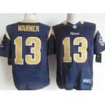 Nike St. Louis Rams #13 Kurt Warner Navy Blue Elite Jersey