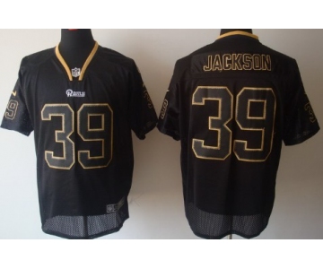 Nike St. Louis Rams #39 Steven Jackson Lights Out Black Elite Jersey