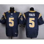 Nike St. Louis Rams #5 Nick Foles Navy Blue Elite Jersey