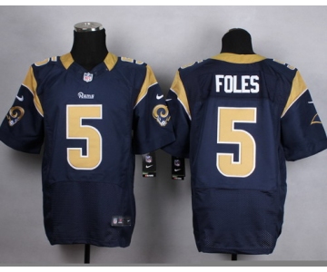 Nike St. Louis Rams #5 Nick Foles Navy Blue Elite Jersey