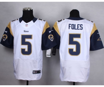 Nike St. Louis Rams #5 Nick Foles White Elite Jersey