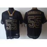 Nike St. Louis Rams #55 James Laurinaitis Lights Out Black Elite Jersey