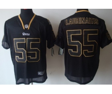 Nike St. Louis Rams #55 James Laurinaitis Lights Out Black Elite Jersey