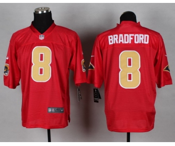 Nike St. Louis Rams #8 Sam Bradford 2014 QB Red Elite Jersey