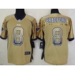 Nike St. Louis Rams #8 Sam Bradford Drift Fashion Gold Elite Jersey