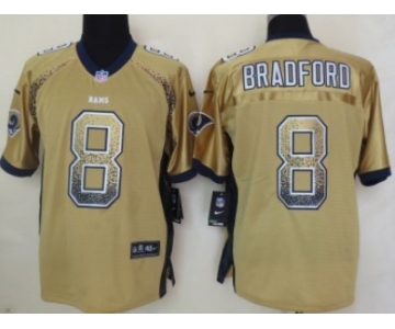 Nike St. Louis Rams #8 Sam Bradford Drift Fashion Gold Elite Jersey