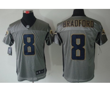 Nike St. Louis Rams #8 Sam Bradford Gray Shadow Elite Jersey