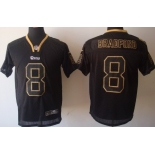 Nike St. Louis Rams #8 Sam Bradford Lights Out Black Elite Jersey