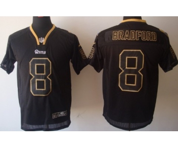 Nike St. Louis Rams #8 Sam Bradford Lights Out Black Elite Jersey