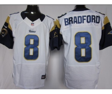 Nike St. Louis Rams #8 Sam Bradford White Elite Jersey