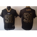 Nike St. Louis Rams #91 Chris Long Lights Out Black Elite Jersey