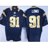 Nike St. Louis Rams #91 Chris Long Navy Blue Elite Jersey