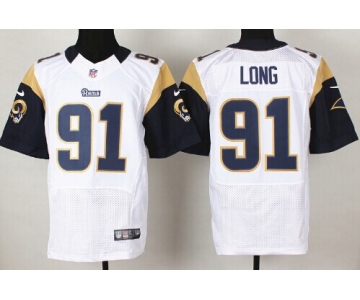 Nike St. Louis Rams #91 Chris Long White Elite Jersey