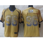 Nike St. Louis Rams #96 Michael Sam Drift Fashion Gold Elite Jersey