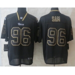 Nike St. Louis Rams #96 Michael Sam Lights Out Black Elite Jersey