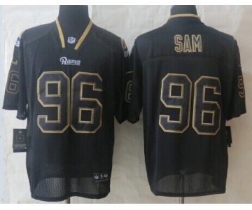 Nike St. Louis Rams #96 Michael Sam Lights Out Black Elite Jersey