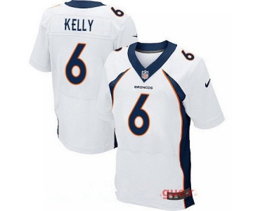 Men's 2017 NFL Draft Denver Broncos #6 Chad Kelly White Road Stitched NFL Nike Elite Jersey