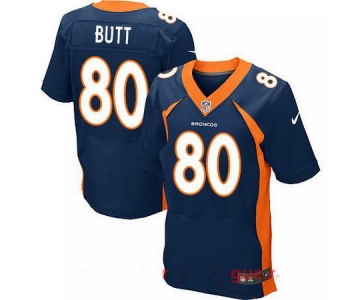 Men's 2017 NFL Draft Denver Broncos #80 Jake Butt Navy Blue Alternate Stitched NFL Nike Elite Jersey