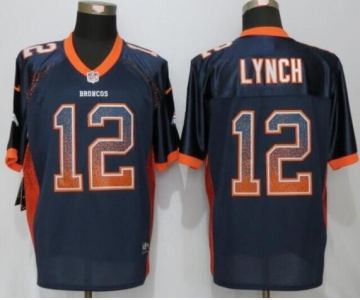 Men's Denver Broncos #12 Paxton Lynch Navy Blue Drift Fashion NFL Nike Elite Jersey