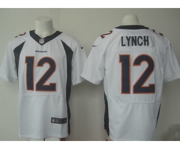 Men's Denver Broncos #12 Paxton Lynch White Road NFL Nike Elite Jersey