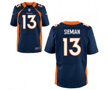 Men's Denver Broncos #13 Trevor Siemian Navy Blue Alternate Stitched NFL Nike Elite Jersey