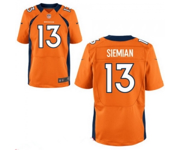 Men's Denver Broncos #13 Trevor Siemian Orange Team Color Stitched NFL Nike Elite Jersey