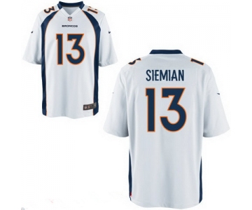 Men's Denver Broncos #13 Trevor Siemian White Road Stitched NFL Nike Elite Jersey