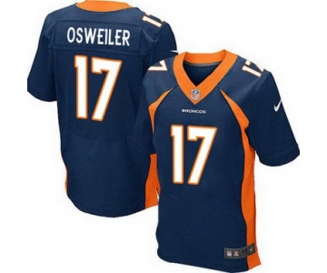 Men's Denver Broncos #17 Brock Osweiler Navy Blue Alternate NFL Nike Elite Jersey