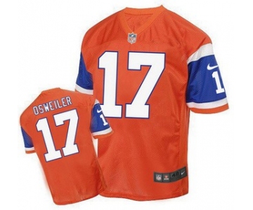 Men's Denver Broncos #17 Brock Osweiler Orange 1998 Retro Elite Jersey