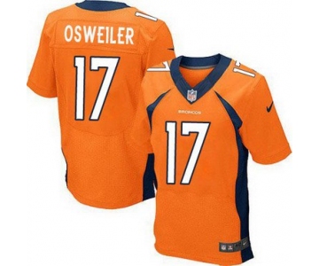 Men's Denver Broncos #17 Brock Osweiler Orange Team Color NFL Nike Elite Jersey