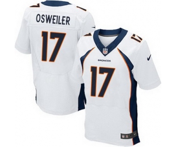 Men's Denver Broncos #17 Brock Osweiler White Road NFL Nike Elite Jersey