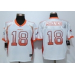 Men's Denver Broncos #18 Peyton Manning White Drift Fashion NFL Nike Elite Jersey