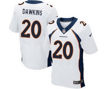 Men's Denver Broncos #20 Brian Dawkins White Retired Player NFL Nike Elite Jersey