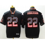 Men's Denver Broncos #22 C. J. Anderson Black USA Flag Fashion NFL Nike Elite Jersey