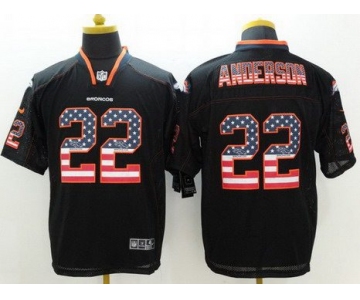 Men's Denver Broncos #22 C. J. Anderson Black USA Flag Fashion NFL Nike Elite Jersey