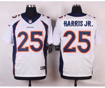 Men's Denver Broncos #25 Chris Harris Jr. White Road NFL Nike Elite Jersey