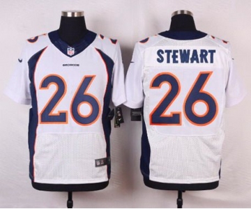 Men's Denver Broncos #26 Darian Stewart White Road NFL Nike Elite Jersey