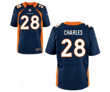 Men's Denver Broncos #28 Jamaal Charles Navy Blue Alternate Stitched NFL Nike Elite Jersey