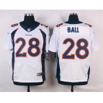 Men's Denver Broncos #28 Montee Ball White Road NFL Nike Elite Jersey