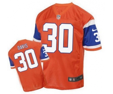 Men's Denver Broncos #30 Terrell Davis Retired Player Orange 1998 Retro Elite Jersey